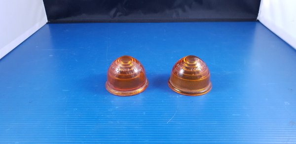 Paire de cabochons de clignotant verre orange LUCAS L594 MG ROVER AUSTIN